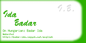 ida badar business card